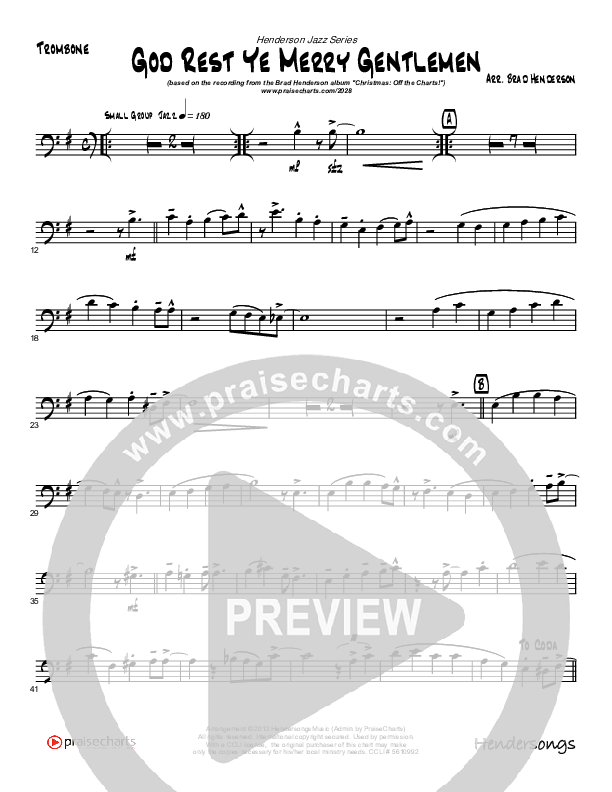 God Rest Ye Merry Gentlemen (Instrumental) Trombone (Brad Henderson)