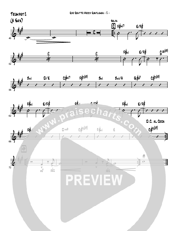 God Rest Ye Merry Gentlemen (Instrumental) Trumpet 2 (Brad Henderson)