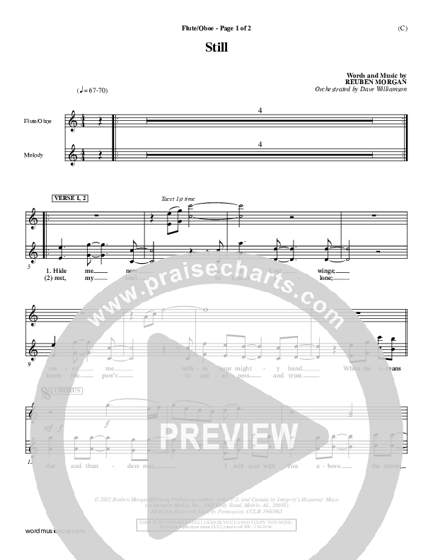 Still Flute/Oboe (Reuben Morgan)