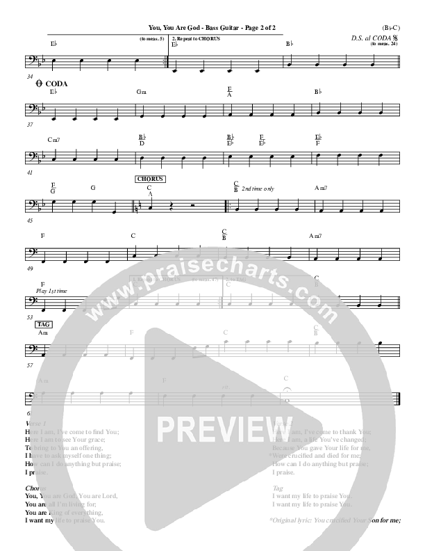 You You Are God Rhythm Chart (Walker Beach)