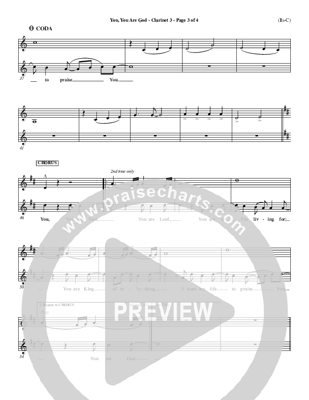 You You Are God Clarinet 3 (Walker Beach)