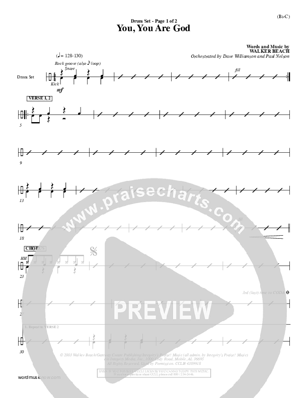 You You Are God Drum Set (Walker Beach)