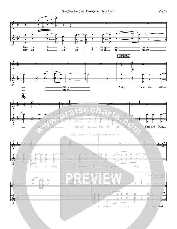 You You Are God Flute/Oboe (Walker Beach)