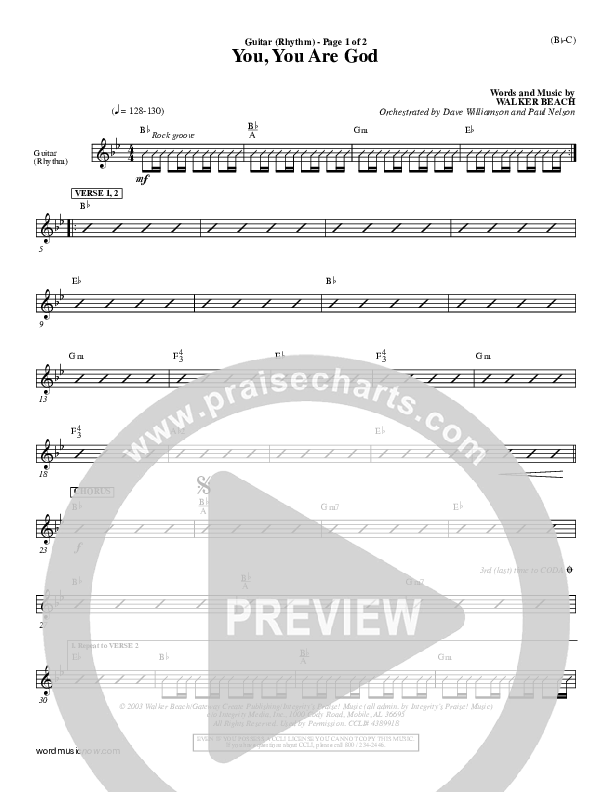 You You Are God Guitar (Walker Beach)