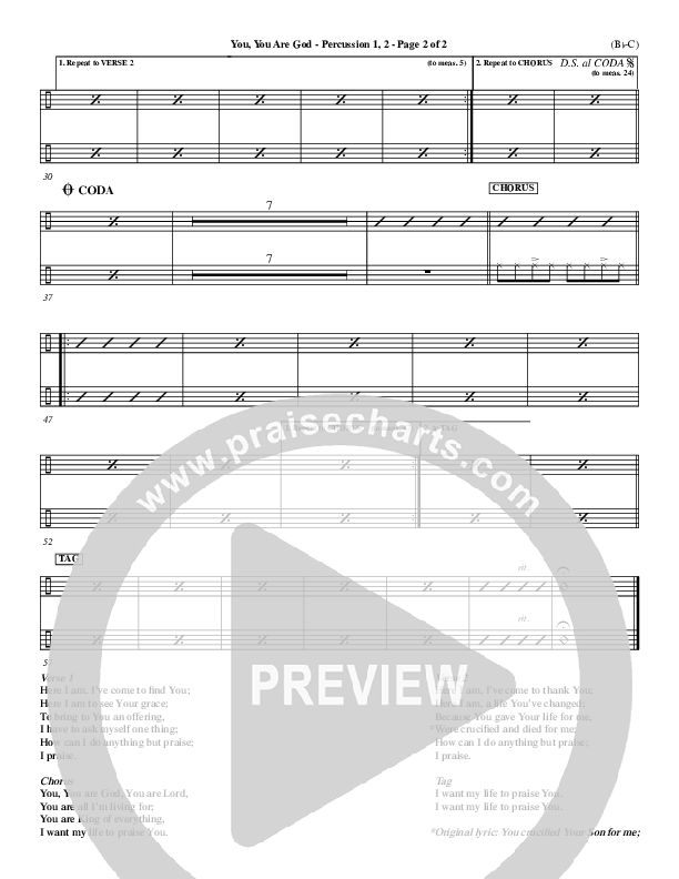 You You Are God Percussion 1/2 (Walker Beach)