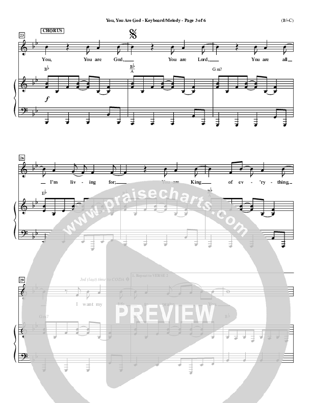 You You Are God Piano/Vocal (Walker Beach)