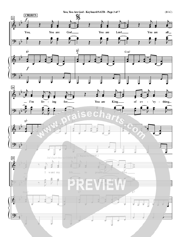 You You Are God Lead Sheet (Walker Beach)