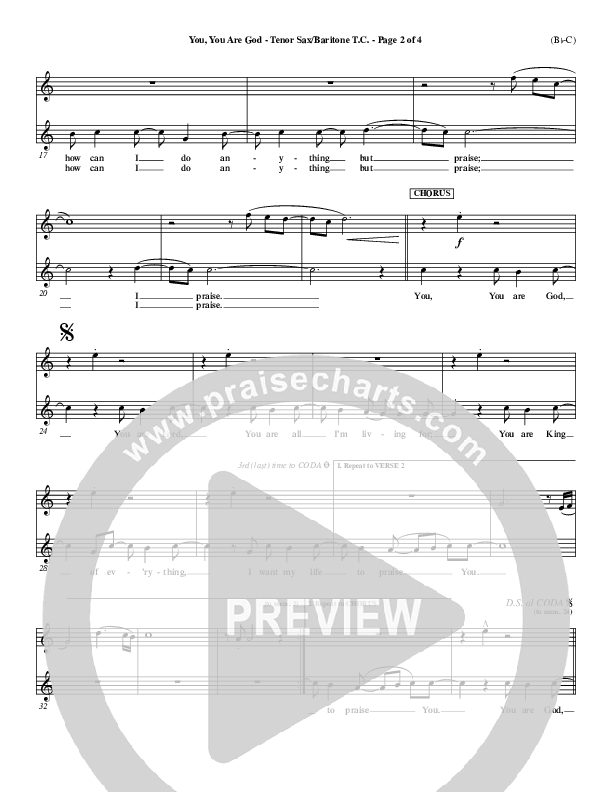 You You Are God Tenor Sax/Baritone T.C. (Walker Beach)