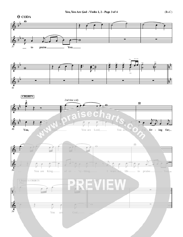 You You Are God Violin 1/2 (Walker Beach)