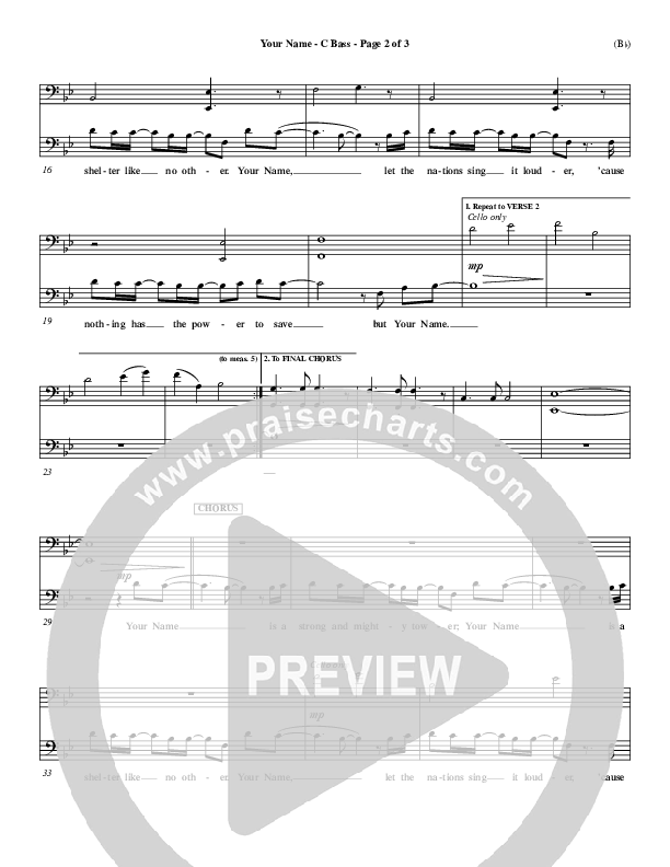 Your Name Contrabass (Paul Baloche)