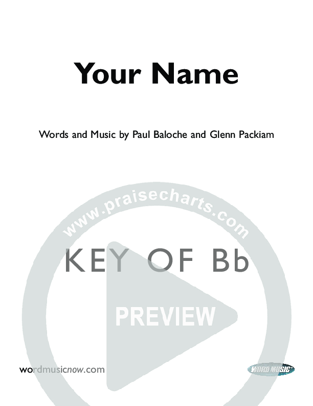 Your Name Cover Sheet (Paul Baloche)
