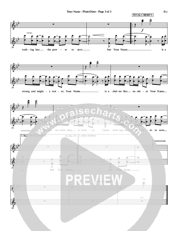 Your Name Flute/Oboe (Paul Baloche)