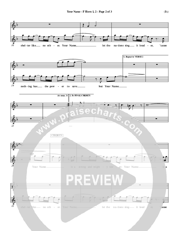 Your Name French Horn 1/2 (Paul Baloche)