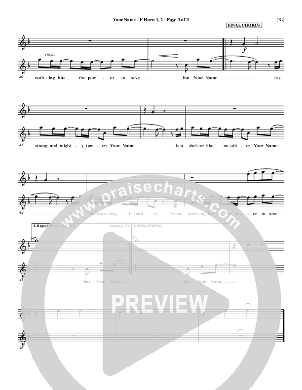 Your Name French Horn 1/2 (Paul Baloche)