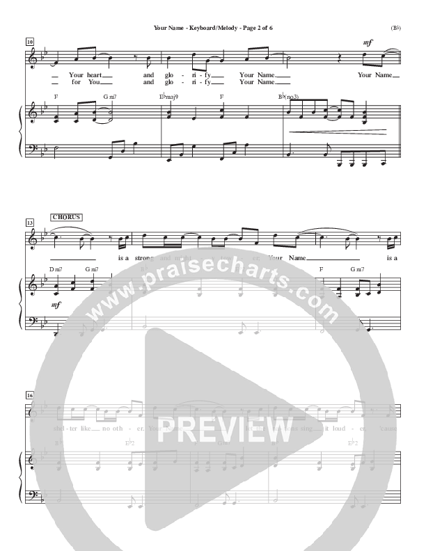 Your Name Piano Sheet (Paul Baloche)