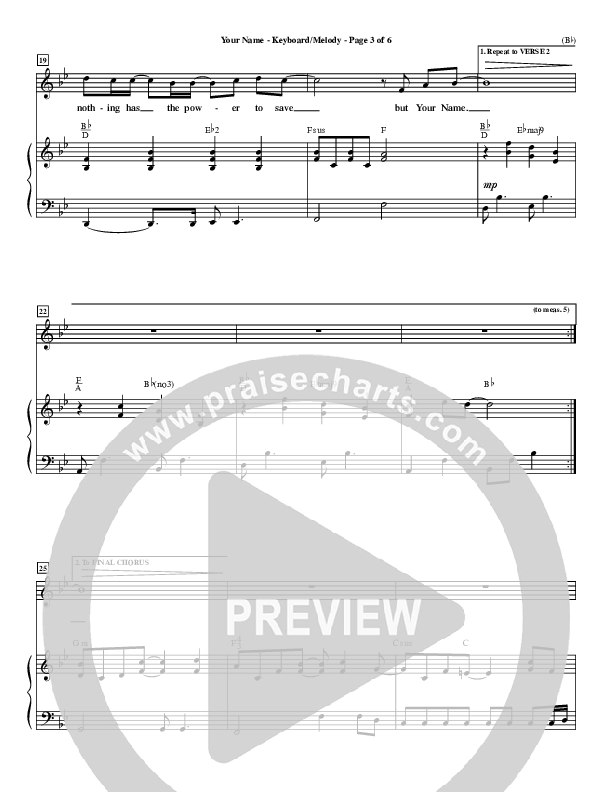 Your Name Piano/Vocal (Paul Baloche)