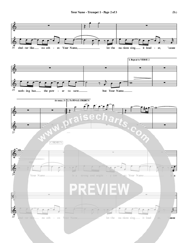 Your Name Trumpet 1 (Paul Baloche)