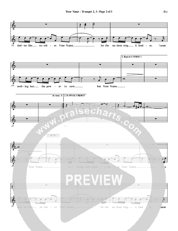 Your Name Trumpet 2 (Paul Baloche)