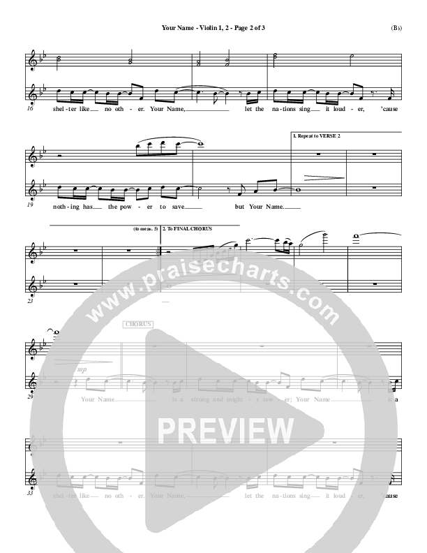 Your Name Violin 1/2 (Paul Baloche)