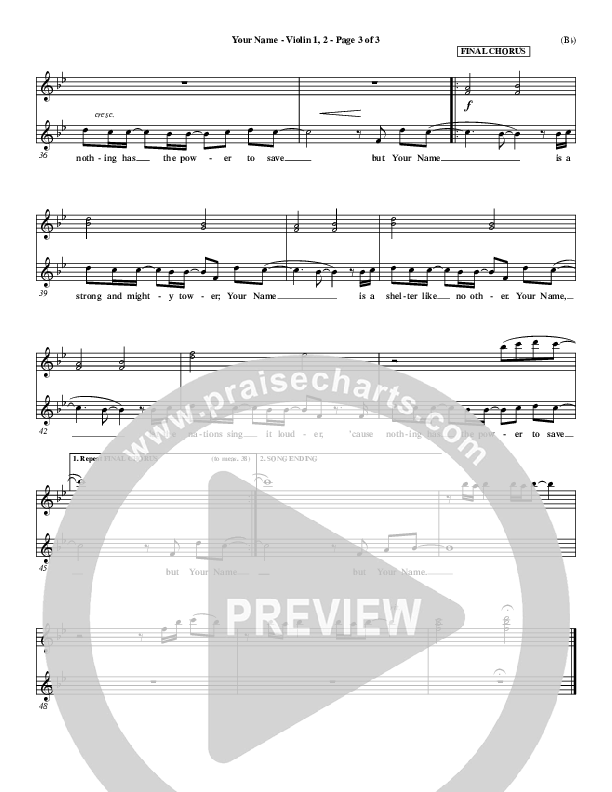 Your Name Violin 1/2 (Paul Baloche)