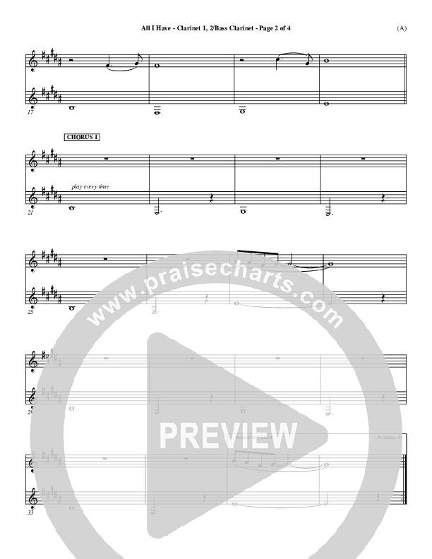 All I Have Clarinet 1/2, Bass Clarinet ()