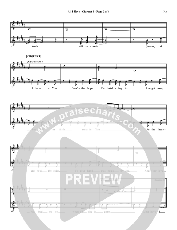 All I Have Clarinet 3 ()