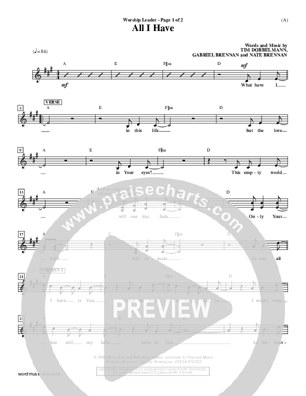 All I Have Lead Sheet ()