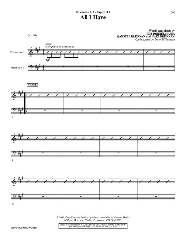All I Have Percussion 1/2 ()