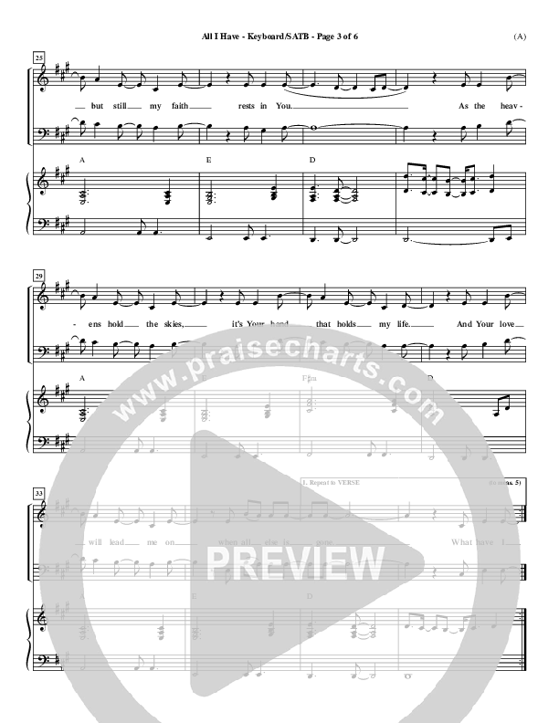 All I Have Piano/Vocal (SATB) ()