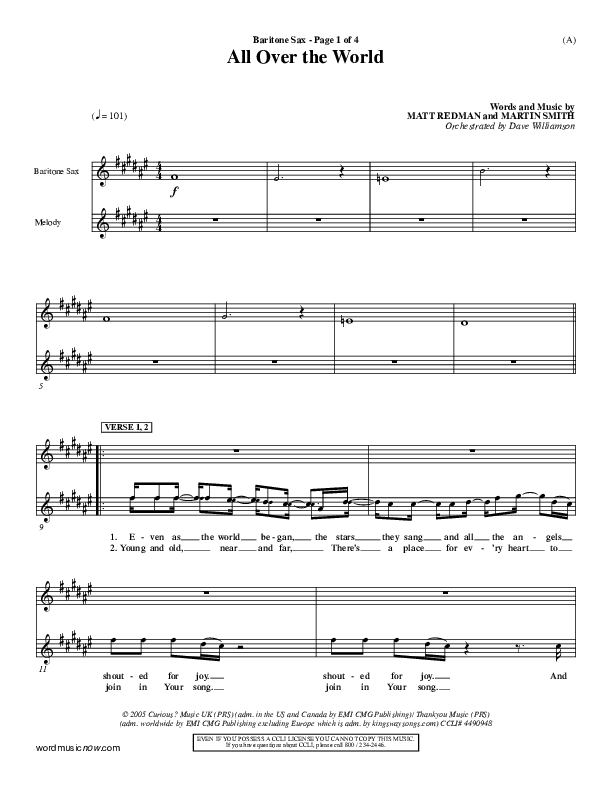 All Over The World Bari Sax (Delirious)