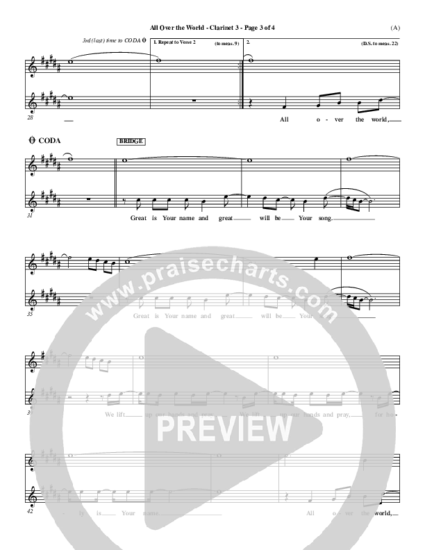 All Over The World Clarinet 3 (Delirious)