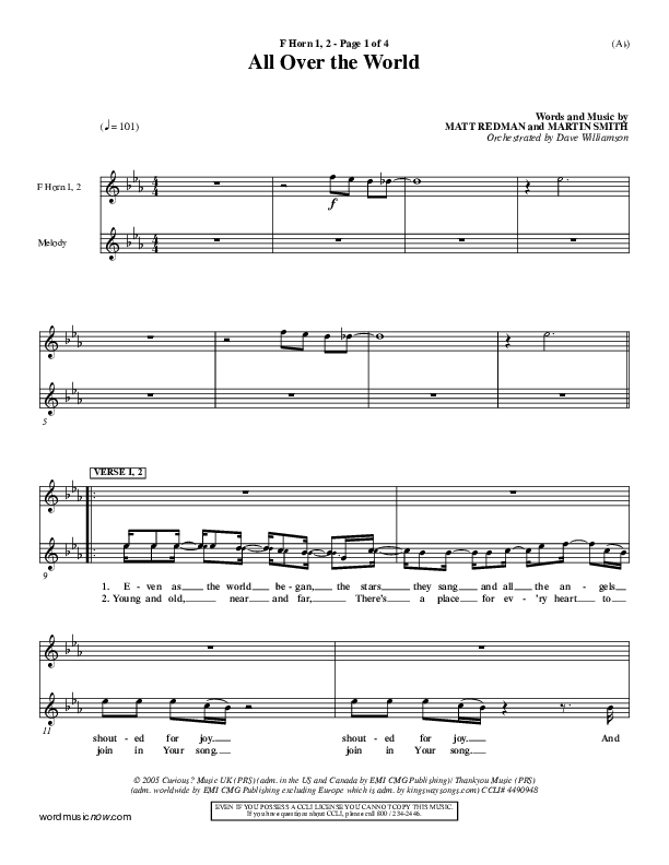 All Over The World Flute 1/2 (Delirious)