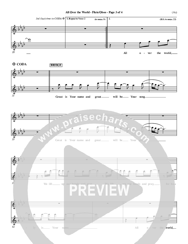 All Over The World Flute/Oboe (Delirious)