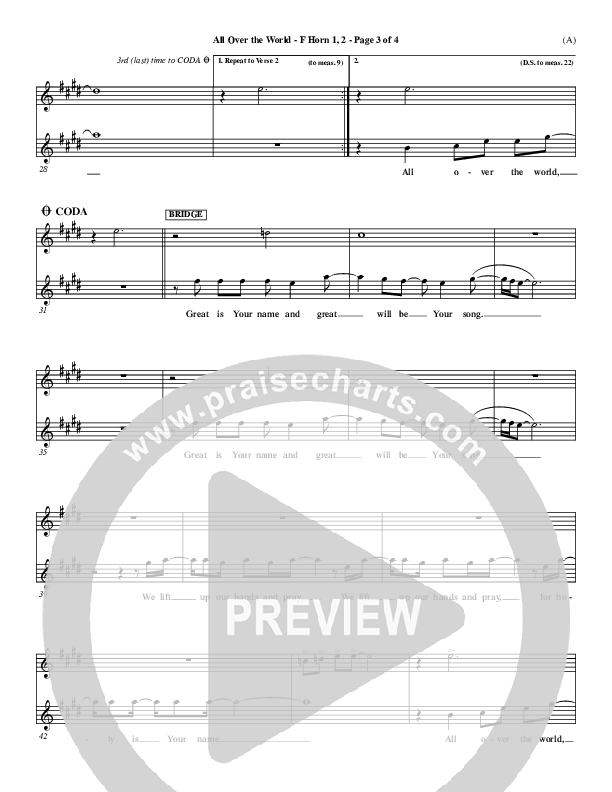 All Over The World French Horn 1/2 (Delirious)