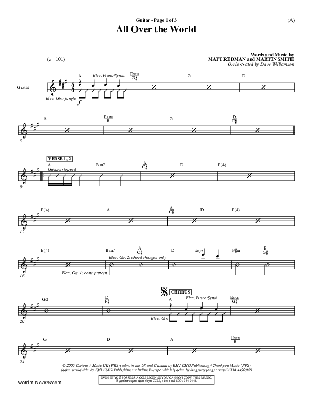 All Over The World Guitar (Delirious)