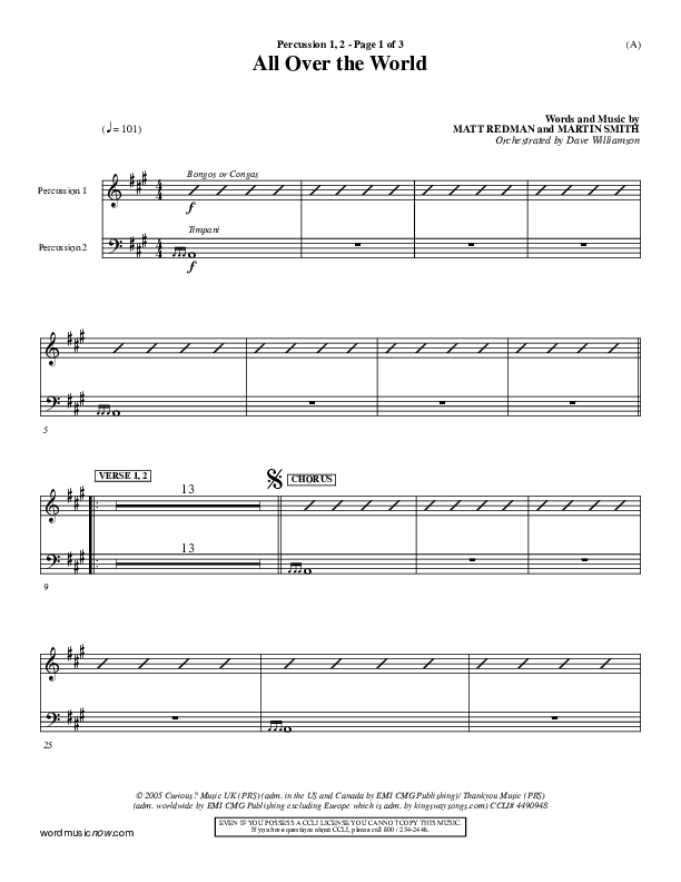 All Over The World Percussion 1/2 (Delirious)