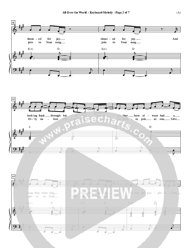 All Over The World Piano/Vocal (Delirious)