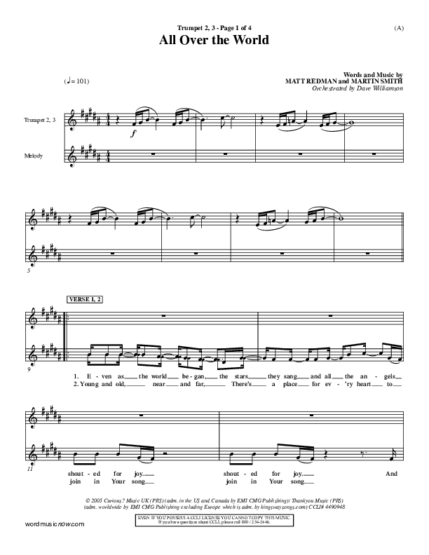 All Over The World Trumpet 2/3 (Delirious)