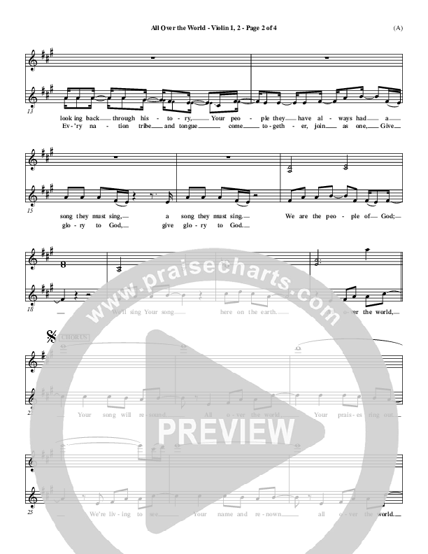 All Over The World Violin 1/2 (Delirious)