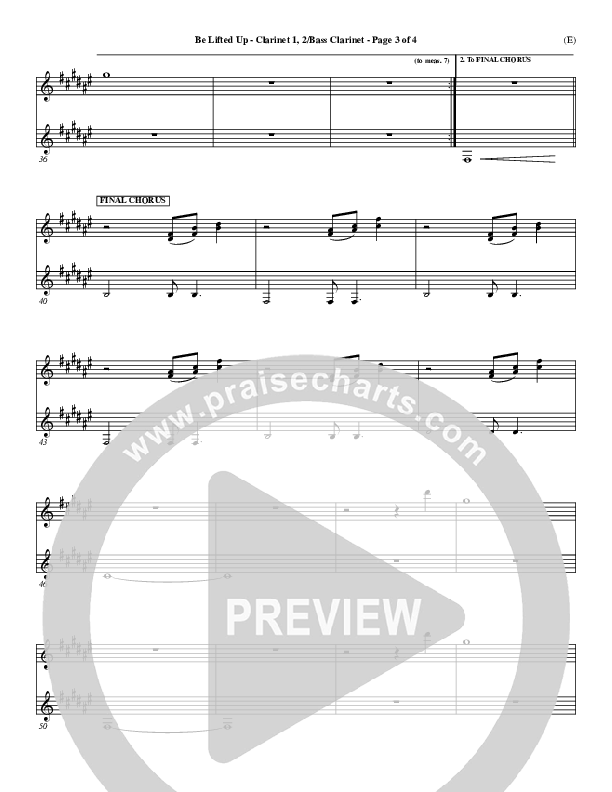 Be Lifted Up Clarinet 1/2, Bass Clarinet (Paul Oakley)