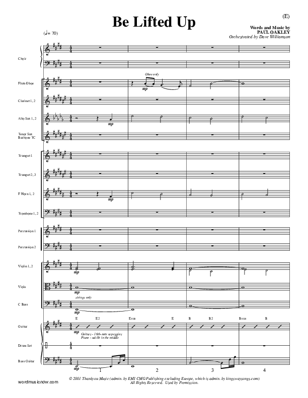 Be Lifted Up Conductor's Score (Paul Oakley)
