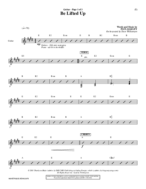 Be Lifted Up Guitar (Paul Oakley)