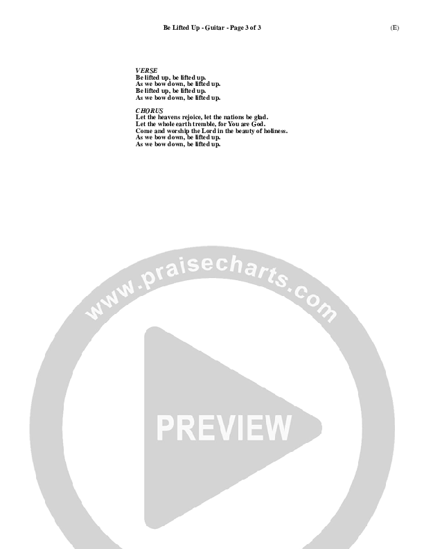 Be Lifted Up Guitar (Paul Oakley)