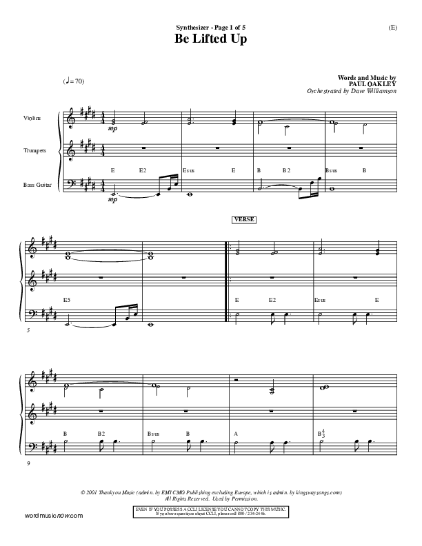 Be Lifted Up Synth (Paul Oakley)