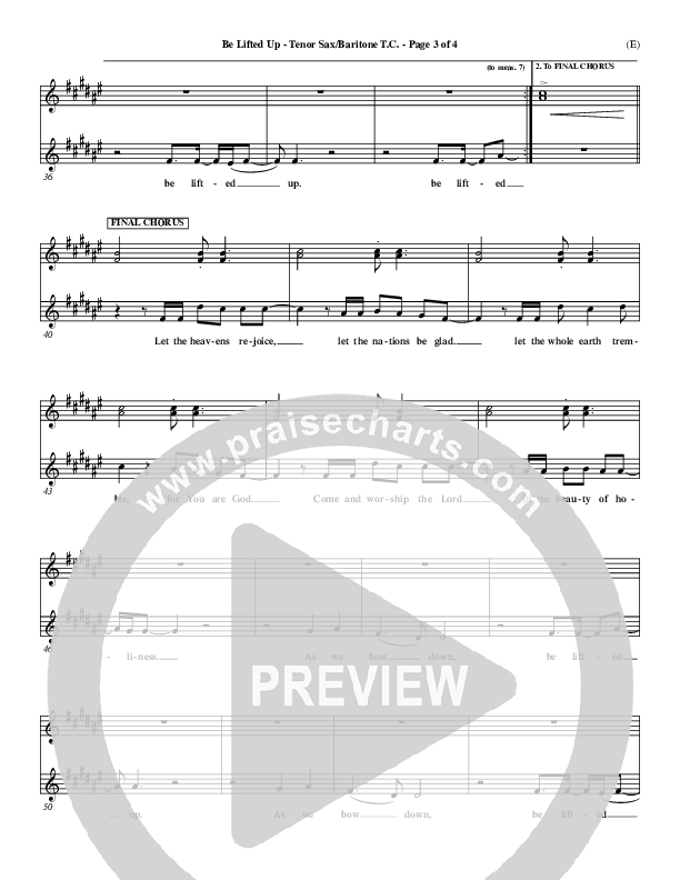 Be Lifted Up Tenor Sax/Baritone T.C. (Paul Oakley)