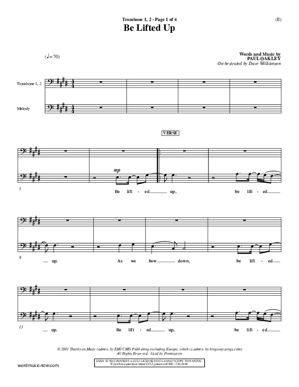 Be Lifted Up Trombone 1/2 (Paul Oakley)