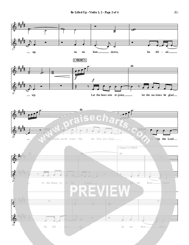 Be Lifted Up Violin 1/2 (Paul Oakley)