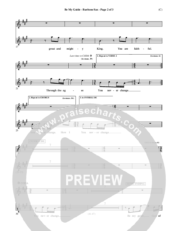 Be My Guide Bari Sax (Brian Doerksen)