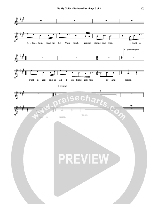 Be My Guide Bari Sax (Brian Doerksen)