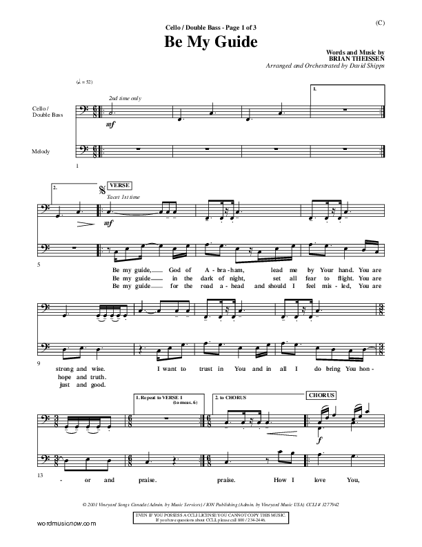 Be My Guide Cello/Bass (Brian Doerksen)